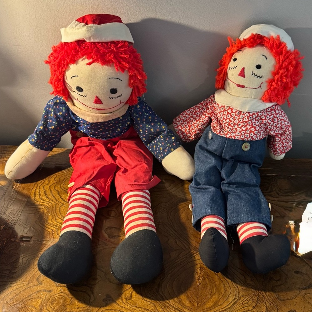 Set of Two Vintage Raggedy Ann & Andy Dolls